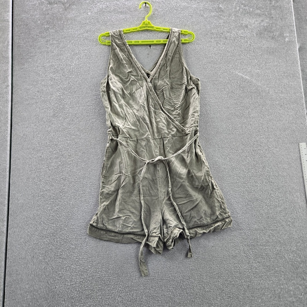Cloth & Stone‎ Women Romper L Olive Burlingame Wrap Sleeveless